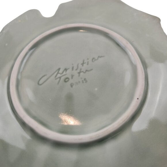 Christian Tortu Paris Leaf Plate VTG Ceramic Botanical Accent French Art Pottery - Picture 3 of 10